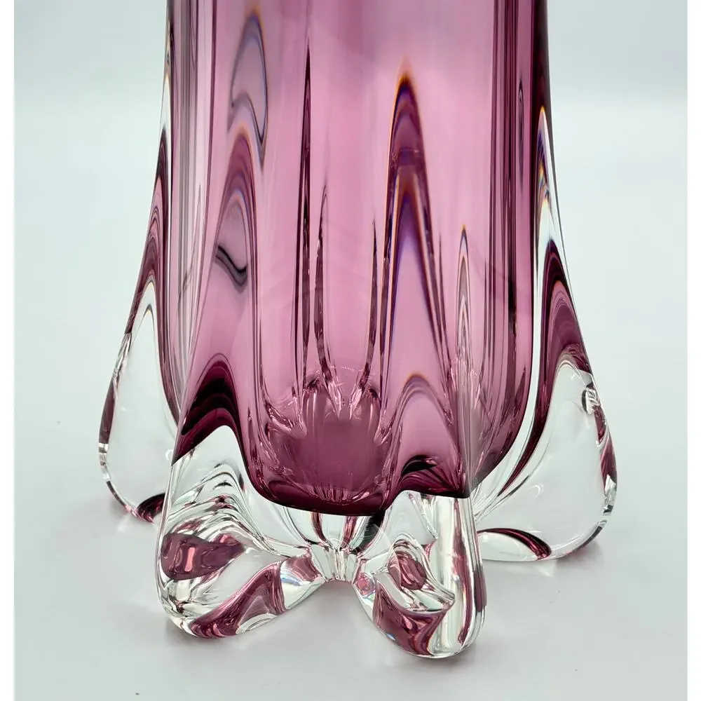 Mid-Century Czech Art Glass Vase, Josef Hospodka, Chřibská (Rubin glass) 1960s